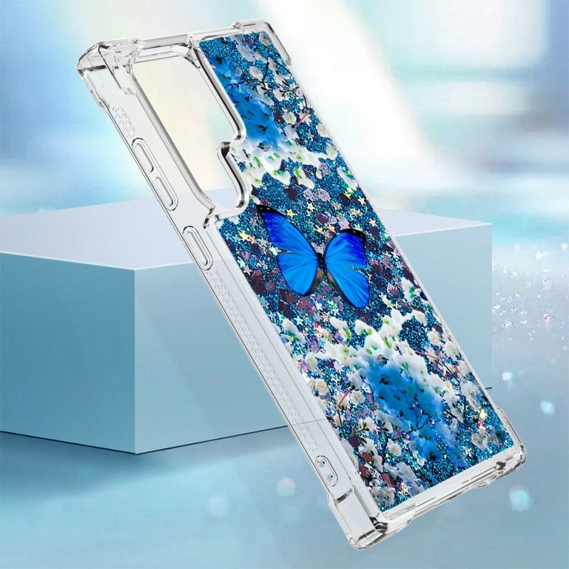 Kryt Samsung Galaxy S24 Ultra 5g Blue Butterfly Glitter