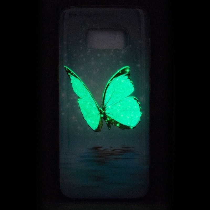 Kryt Samsung Galaxy S8 Fluorescenční Modrý Motýl