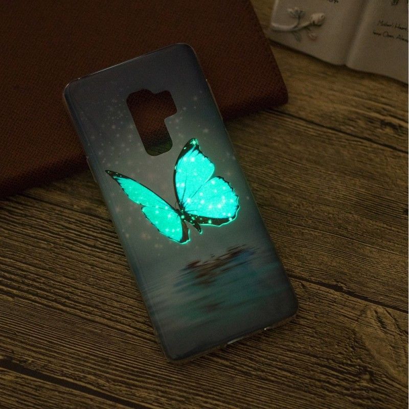 Kryt Samsung Galaxy S9 Fluorescenční Modrý Motýl