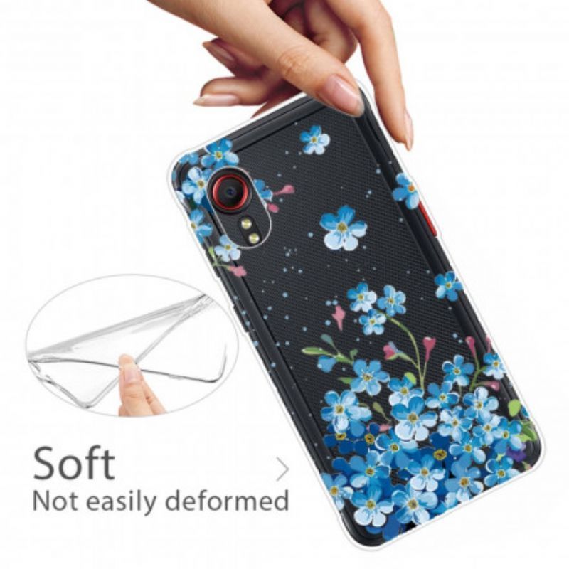 Kryt Samsung Galaxy Xcover 5 Modré Květy