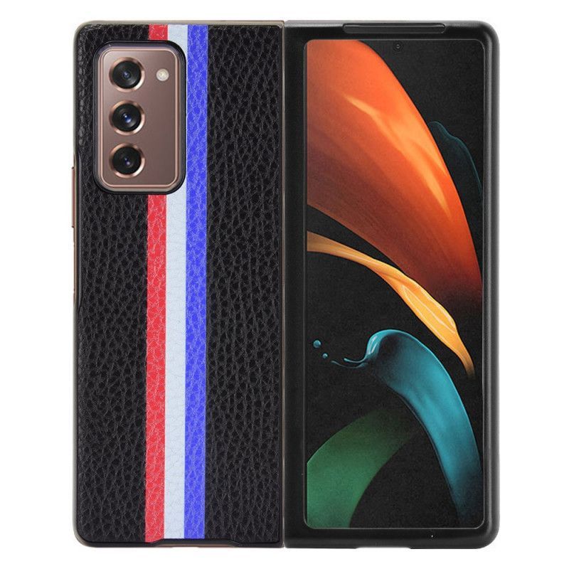 Kryt Samsung Galaxy Z Fold 2 Trikolorní Liči Imitace Kůže