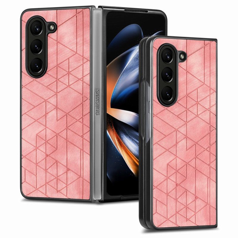 Kryt Samsung Galaxy Z Fold 5 Geometrické Vzory Z Umělé Kůže