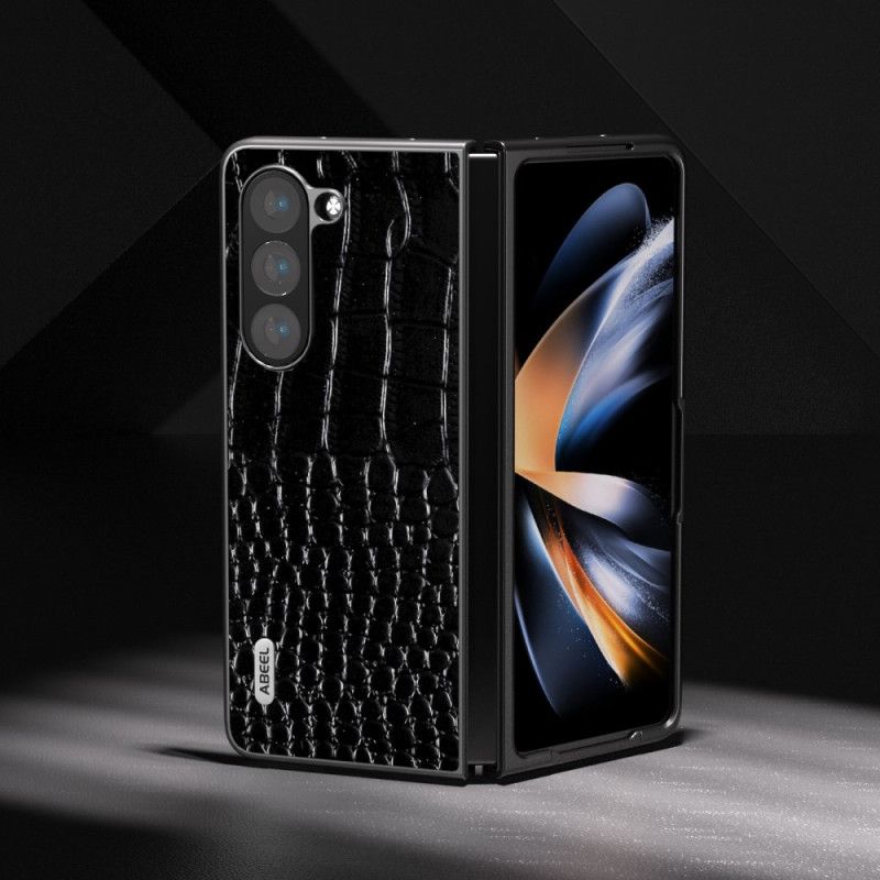 Kryt Samsung Galaxy Z Fold 5 Skutečná Kůže S Efektem Krokodýla Abeel