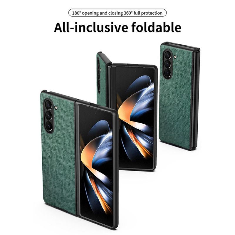 Kryt Samsung Galaxy Z Fold 5 Styl Kůže S Tkaným Efektem