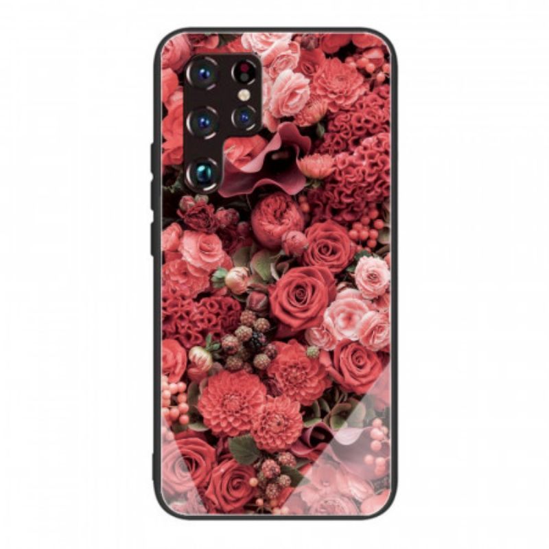 Kryty Na Mobil Na Samsung Galaxy S22 Ultra 5G Tvrzené Sklo Rose Flowers