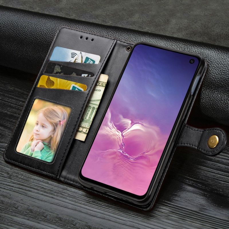 Peněženková Pouzdra Na Samsung Galaxy S10e Umělá Kůže A Vintage Spona