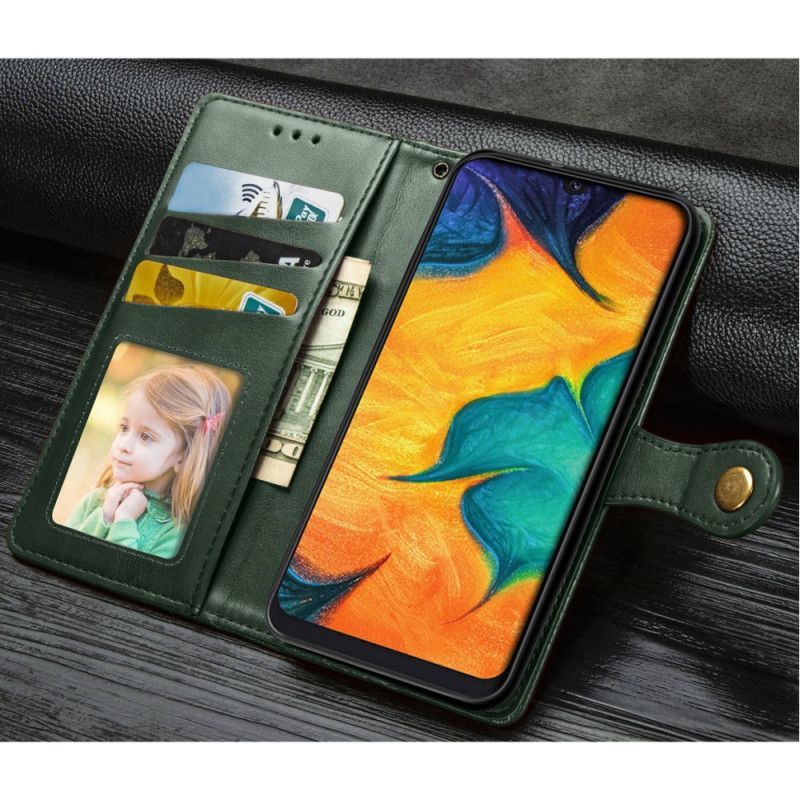 Peněženková Pouzdra Samsung Galaxy A30 Obchodní Kožený Styl