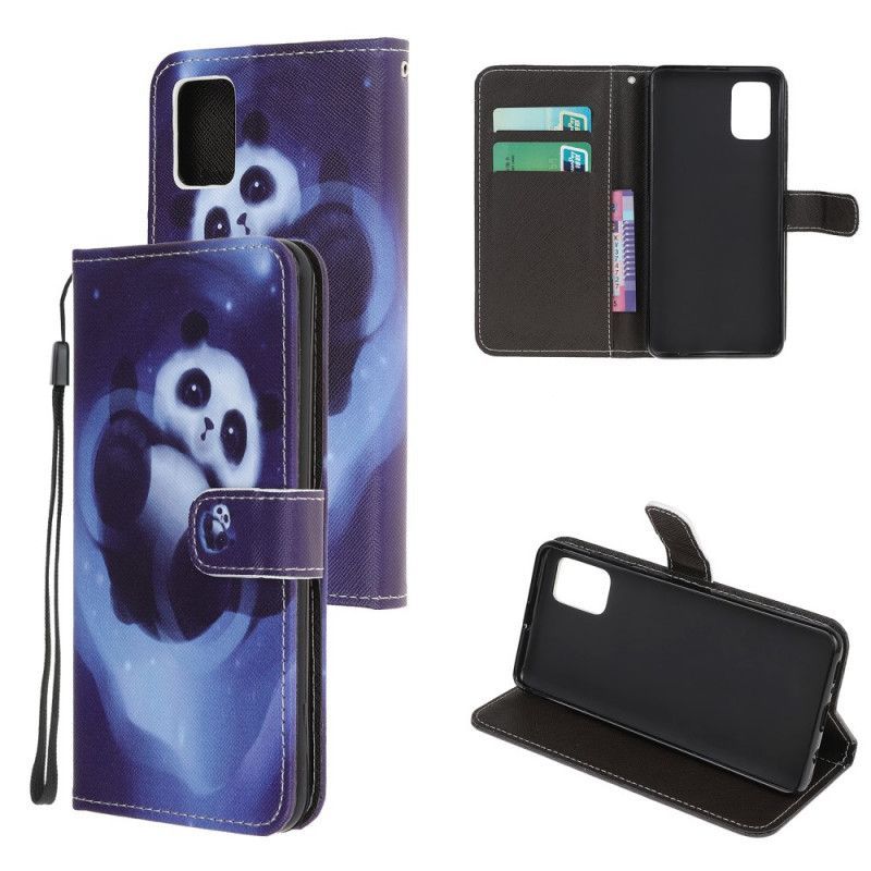 Peněženková Pouzdra Samsung Galaxy A51 Panda Space Strap