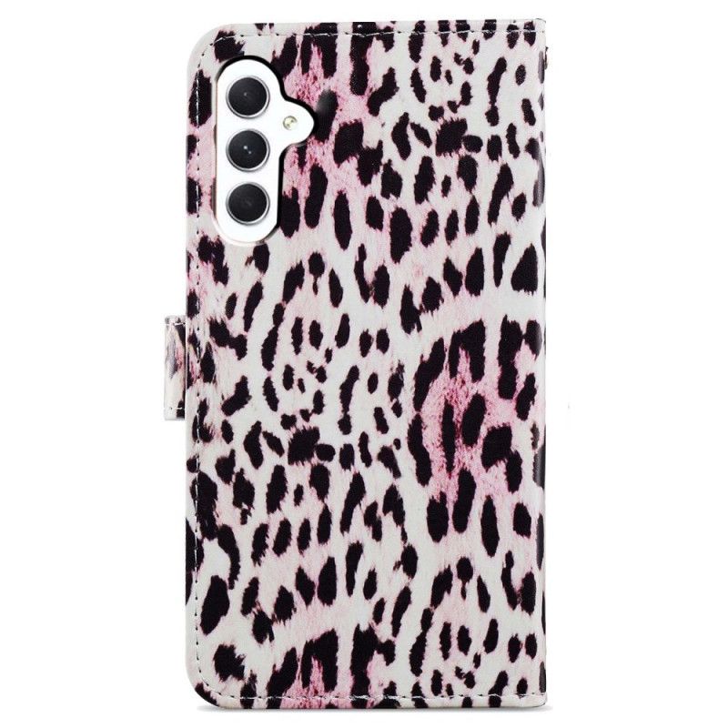 Peněženková Pouzdra Samsung Galaxy A55 5g Leopard Print Strappy