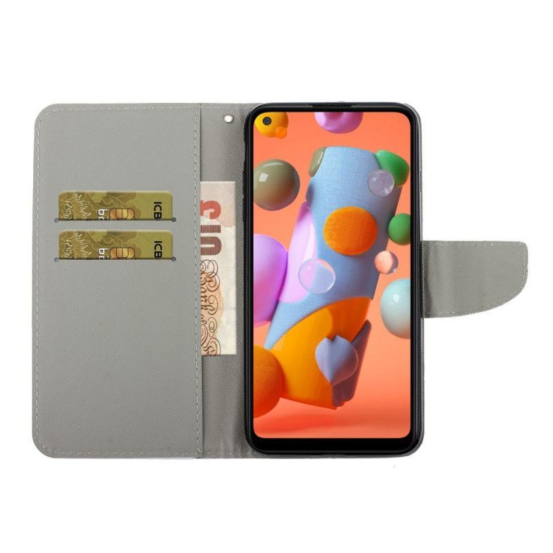 Peněženková Pouzdra Samsung Galaxy M11 Geometrický Mramor