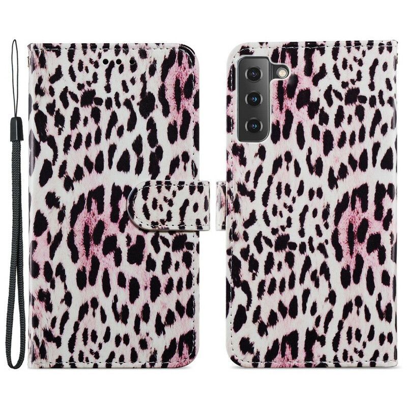 Peněženková Pouzdra Samsung Galaxy S21 Fe Leopardí Potisk