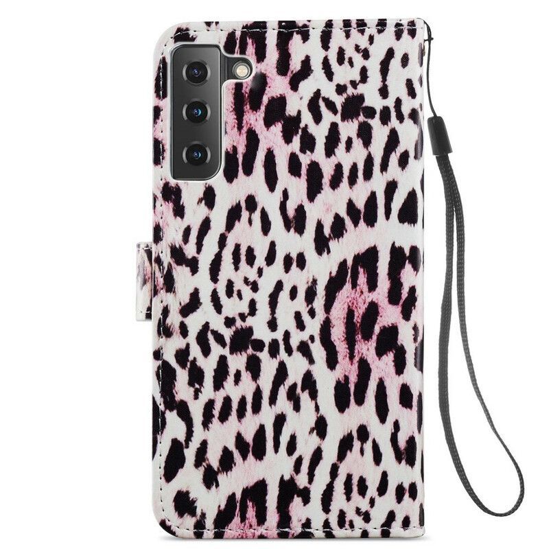 Peněženková Pouzdra Samsung Galaxy S21 Fe Leopardí Potisk