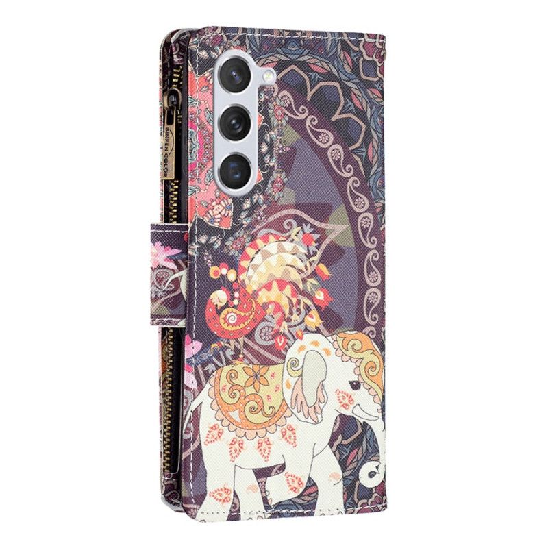 Peněženková Pouzdra Samsung Galaxy S24 5g Peněženka Tribal Elephant S Popruhem