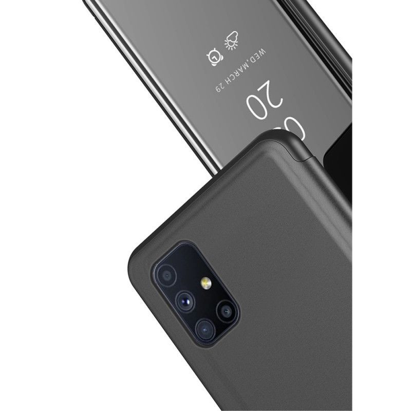 Pohledový Kryt Kryt Na Samsung Galaxy M51 Zrcadlo A Imitace Kůže