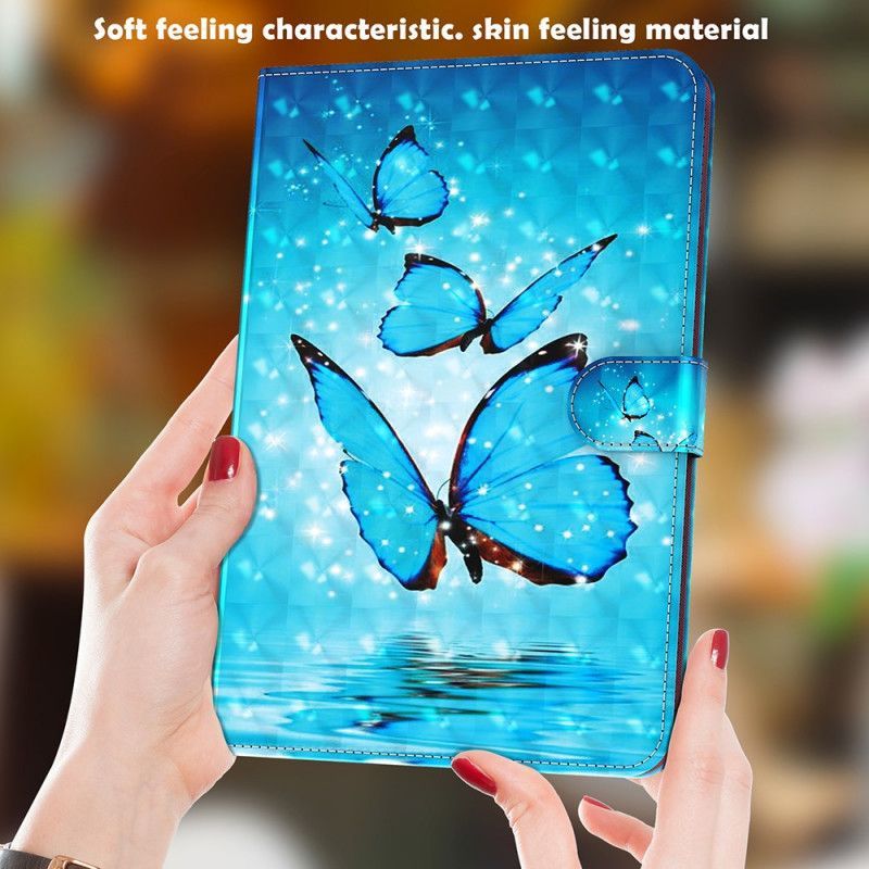 Potah Z Umělé Kůže Flipové Pouzdro Na Samsung Galaxy Tab S7 Butterflies