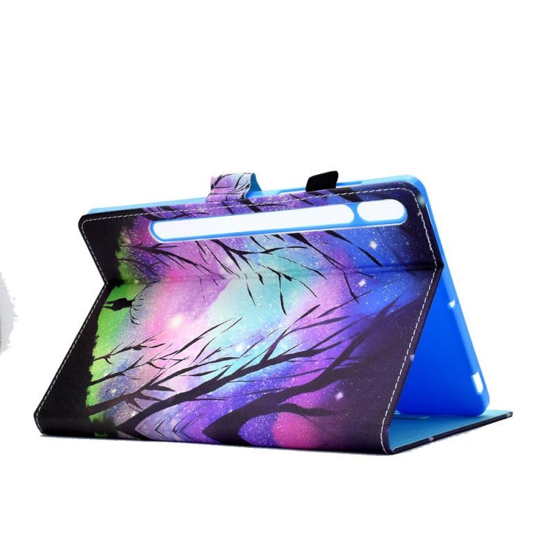 Potah Z Umělé Kůže Flipové Pouzdro Samsung Galaxy Tab S7 Aurora Borealis