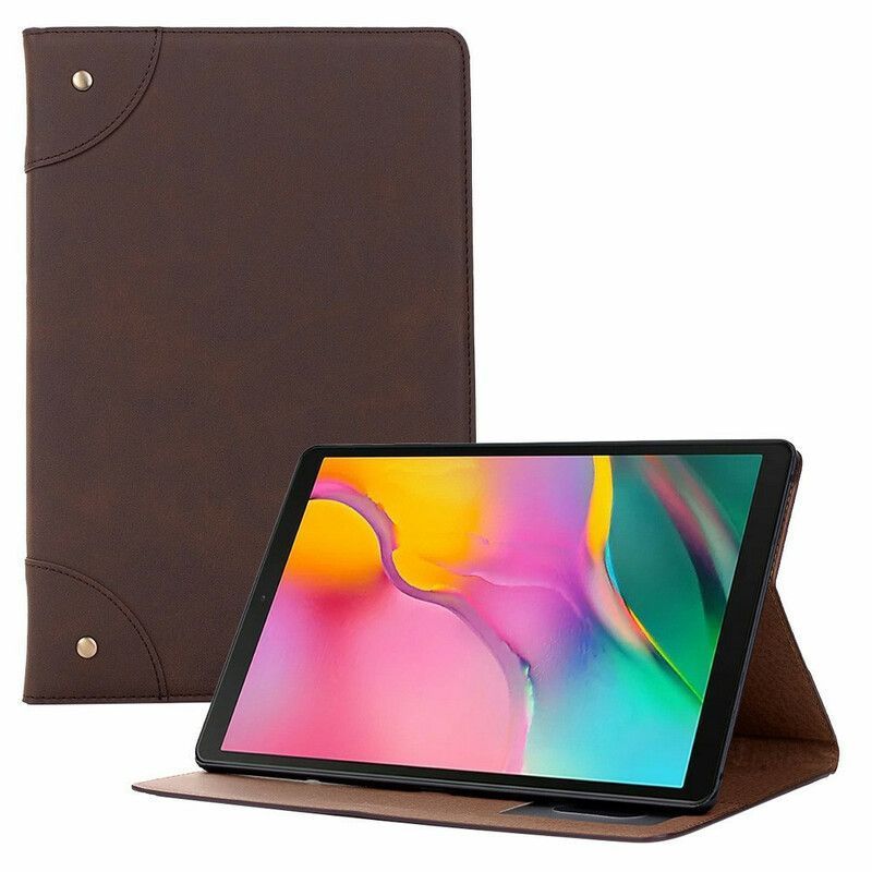 Pouzdro Samsung Galaxy Tab A7 Lite Staré Nýty Z Umělé Kůže