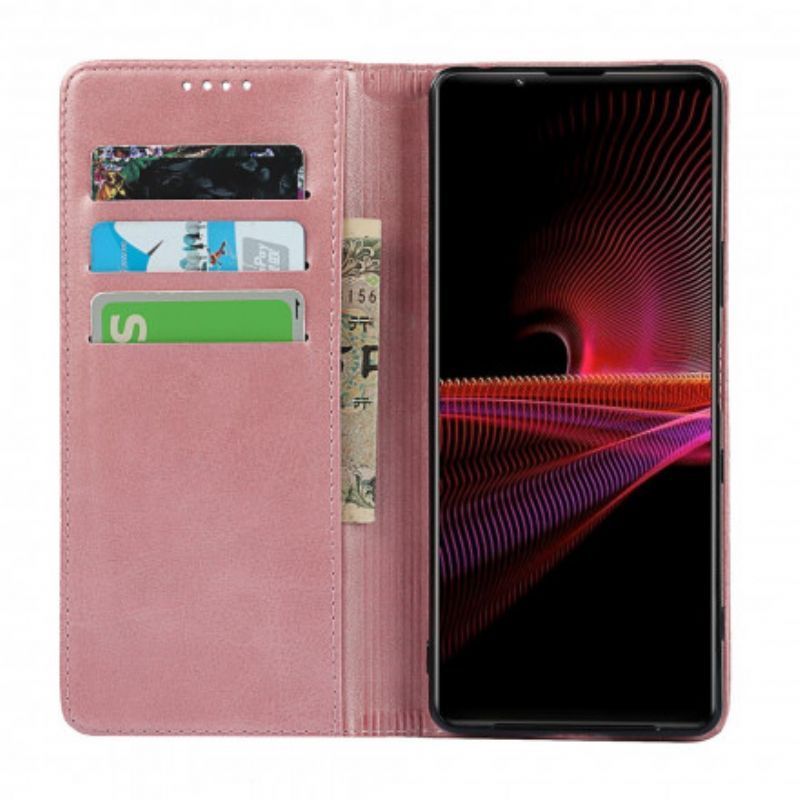 Kožené Pouzdro Folio Sony Xperia 1 Iii Klasická Pravá Kůže