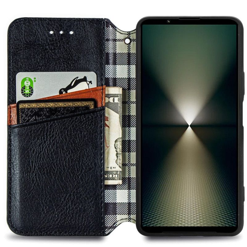 Kožené Pouzdro Folio Sony Xperia 1 Vi Vlys S Semišovým Efektem