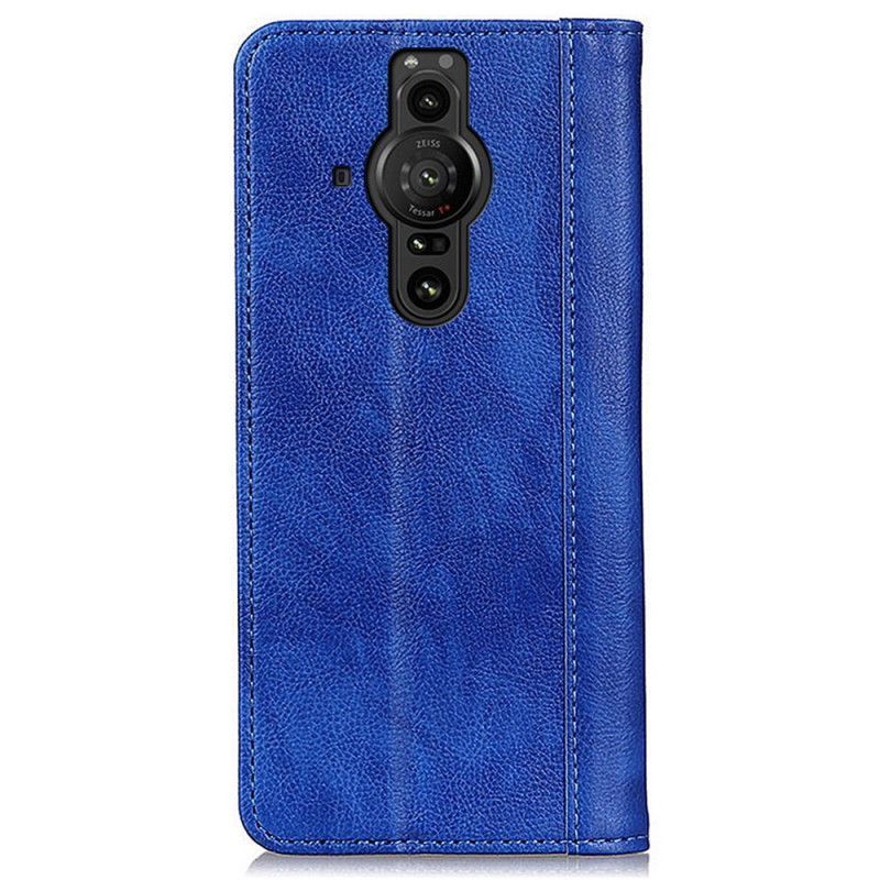 Kožené Pouzdro Folio Sony Xperia Pro-i Elegantní Štípaná Liči Kůže