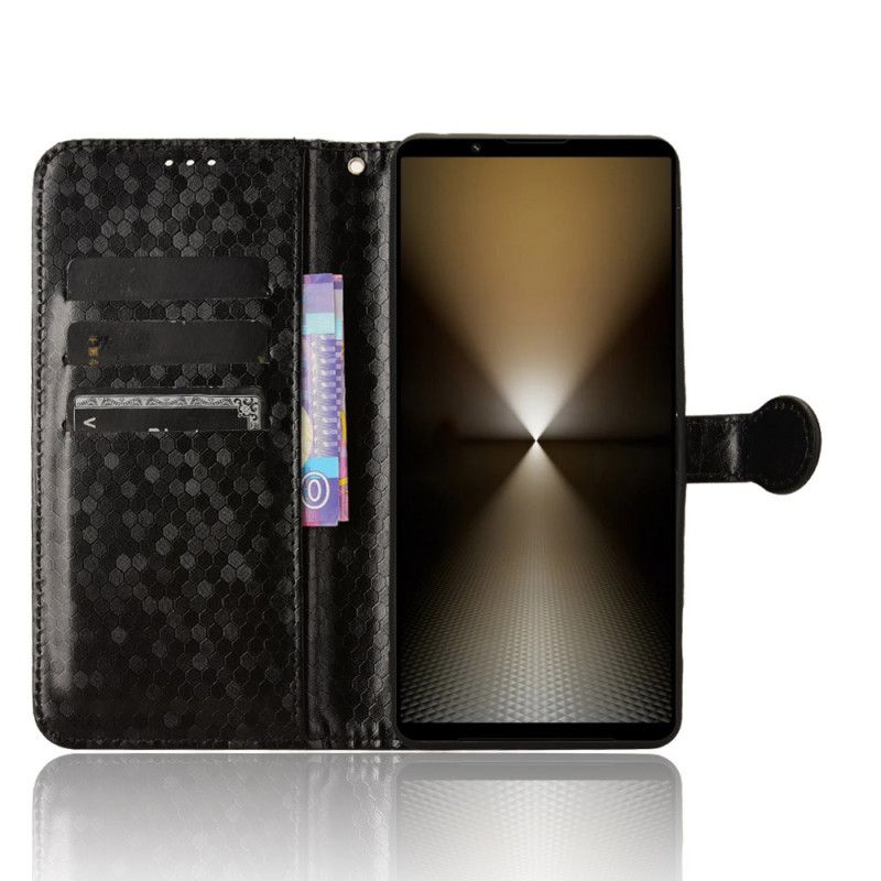 Kožený Kryt Na Sony Xperia 1 Vi Lesklé Tečky S Páskem