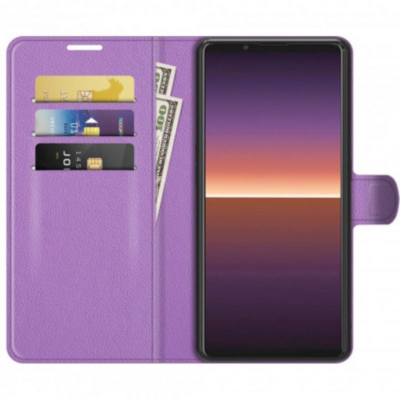 Kožený Kryt Sony Xperia 1 Iii Klasický Efekt Liči