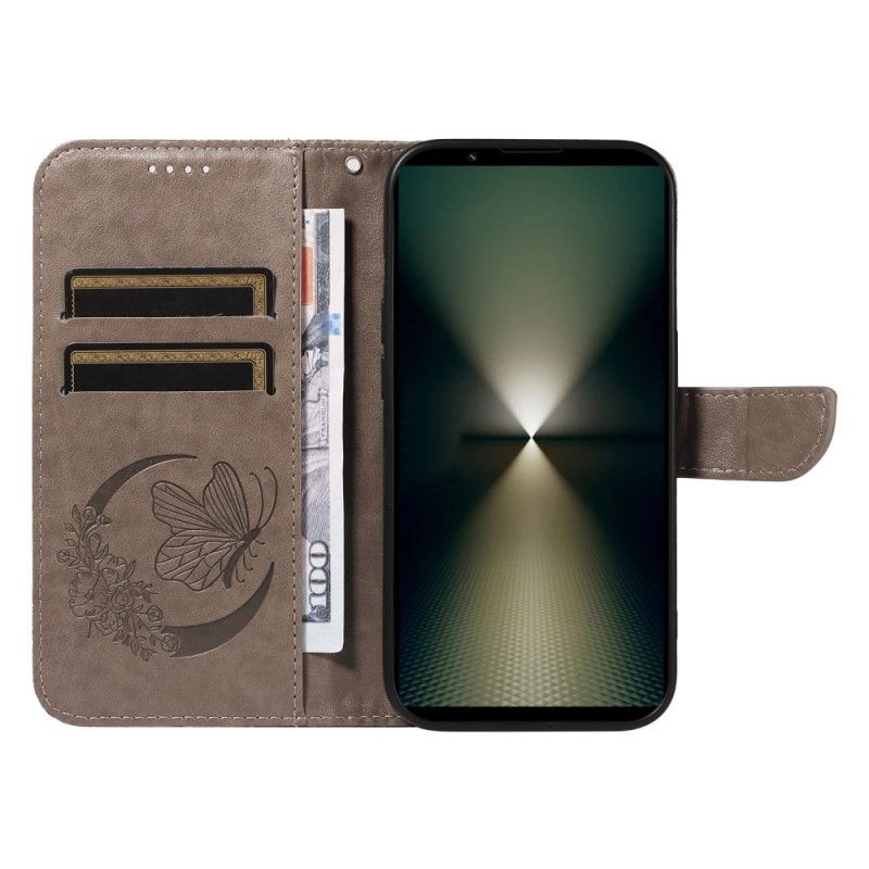 Kožený Kryt Sony Xperia 1 Vi Butterfly Graphic Lanyard