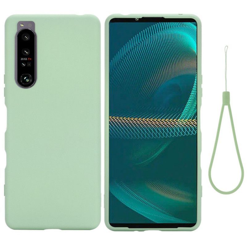 Kryt Na Sony Xperia 1 IV Na Lana Páskový Tekutý Silikon