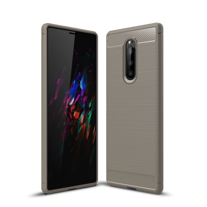 Kryt Sony Xperia 1 Kartáčované Uhlíkové Vlákno