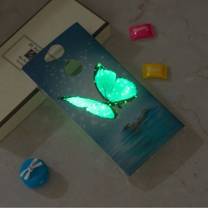 Kryt Sony Xperia Xa2 Fluorescenční Modrý Motýl