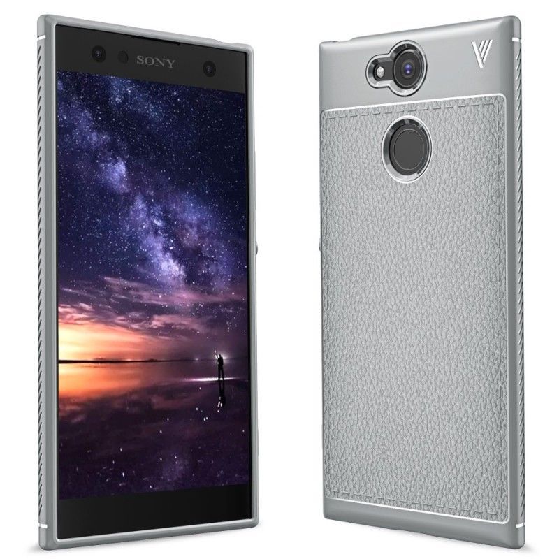 Kryt Sony Xperia Xa2 Litchi S Dvojitým Koženým Efektem