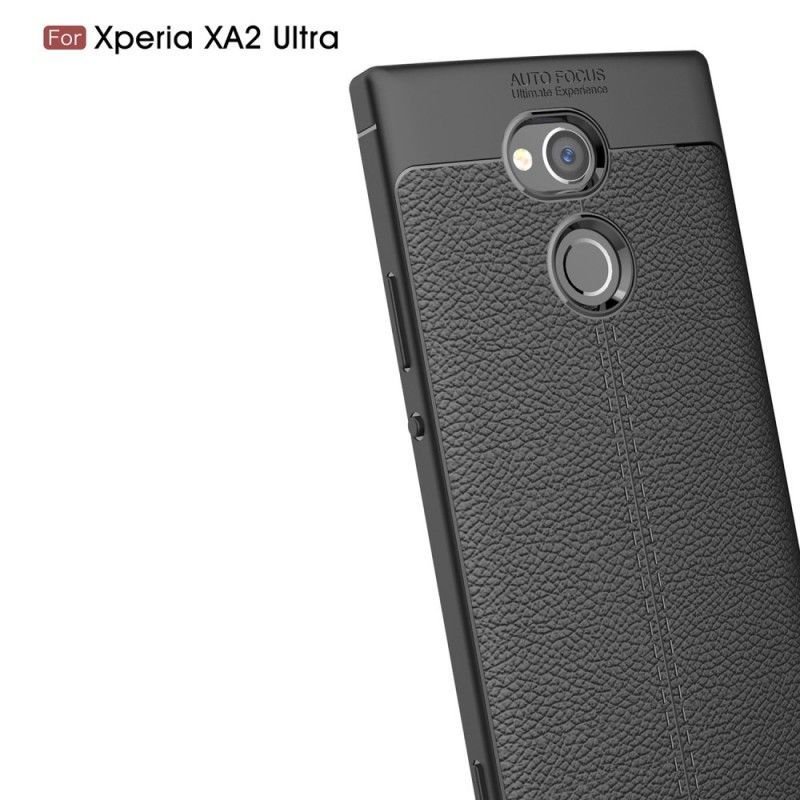 Kryt Sony Xperia Xa2 Ultra Litchi S Dvojitým Koženým Efektem