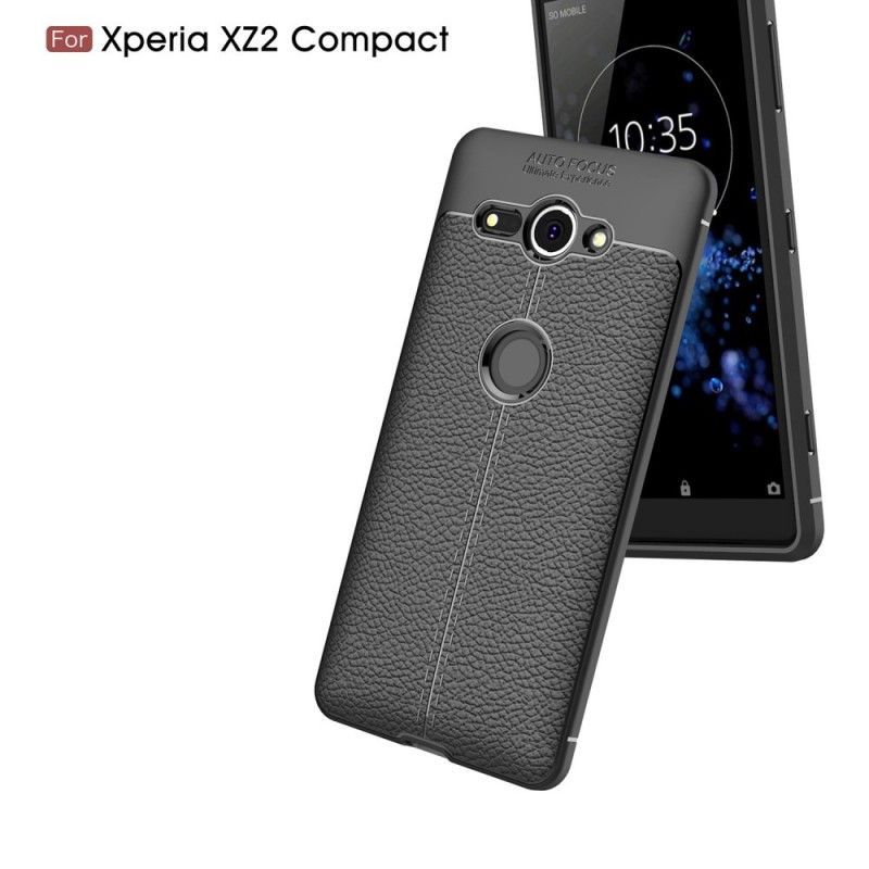 Kryt Sony Xperia Xz2 Compact Litchi S Dvojitým Koženým Efektem