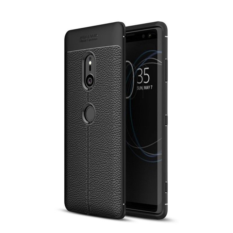 Kryt Sony Xperia Xz3 Litchi S Dvojitým Koženým Efektem