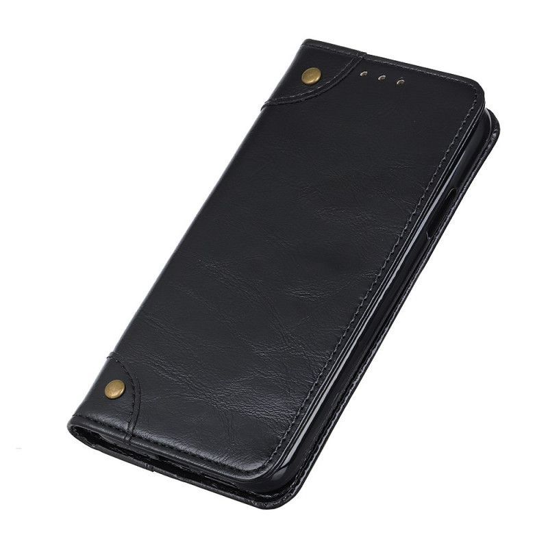 Flip Cover Xiaomi Kožené Pouzdro Folio Poco X3 Vintage Nýty Ze Štípenky