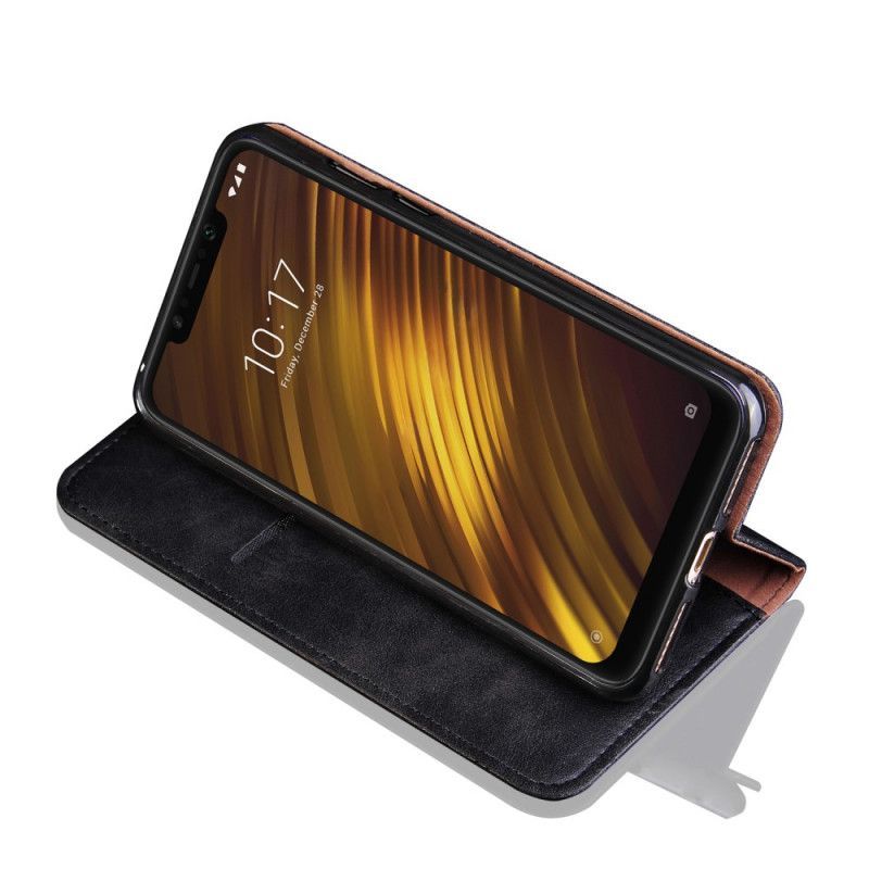 Flip Cover Xiaomi Kožené Pouzdro Folio Pocophone F1 Kožené Prošívání