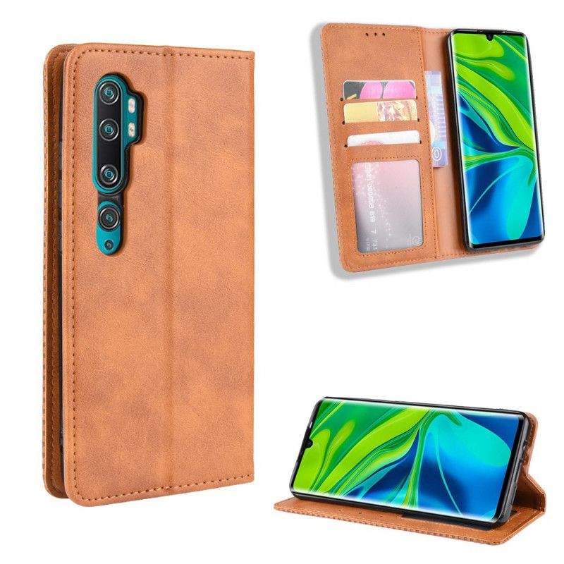 Flip Cover Xiaomi Mi Note 10 / Note 10 Profesionální Stylizovaný Vintage Kožený Efekt