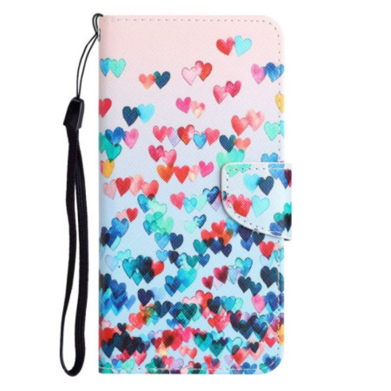 Flipové Pouzdro Na Xiaomi 12T / 12T Pro Na Lana Strappy Hearts