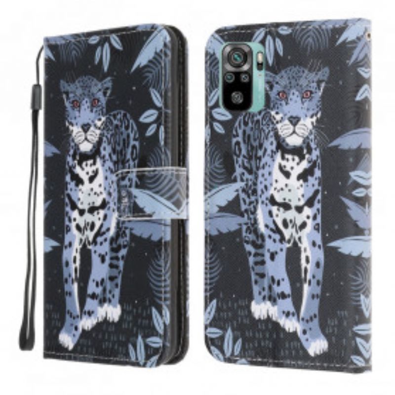 Flipové Pouzdro Na Xiaomi Redmi Note 10 / 10S Na Lana Strappy Leopard