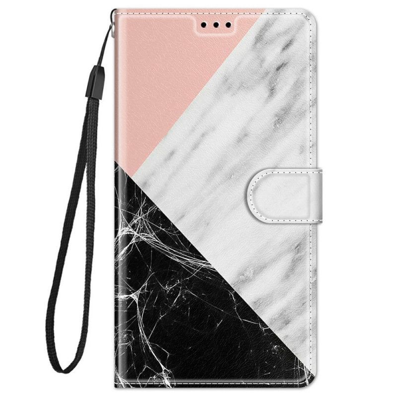 Flipové Pouzdro Na Xiaomi Redmi Note 11 Pro Plus 5G Na Lana Strappy Marble Elegance