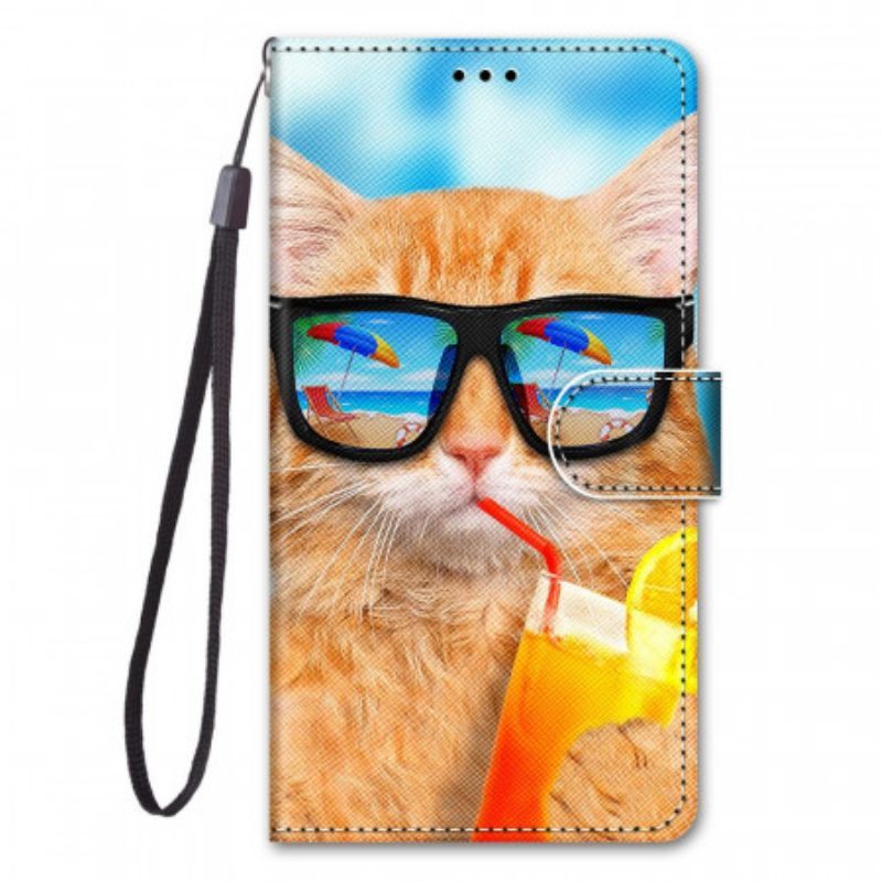 Flipové Pouzdro Na Xiaomi Redmi Note 11 Pro Plus 5G Na Lana Strappy Star Cat