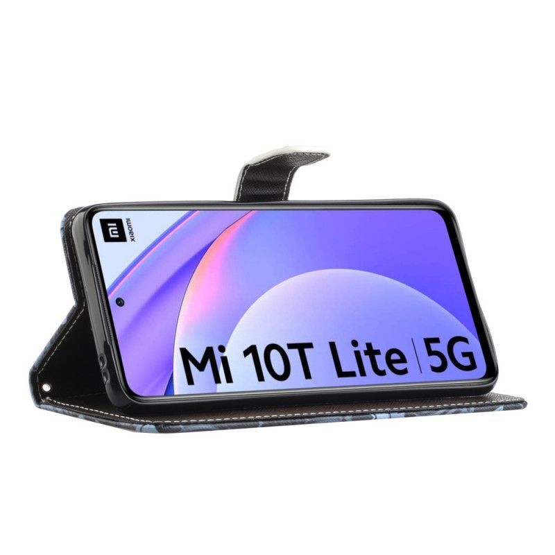 Flipové Pouzdro Xiaomi Mi 10t Lite 5g / Redmi Note 9 Pro 5g Vlk V Zimě S Popruhem