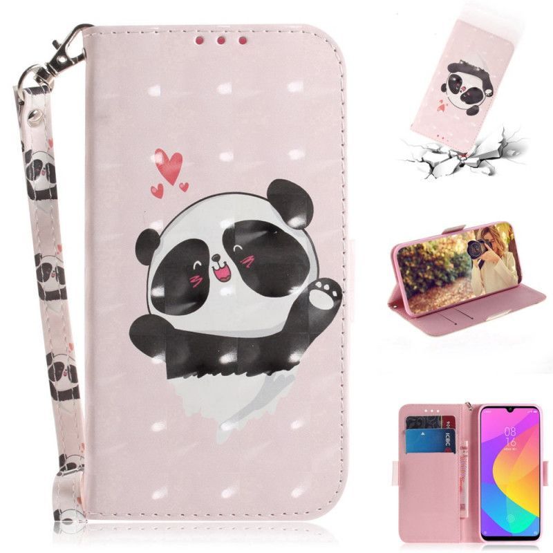 Flipové Pouzdro Xiaomi Mi A3 Panda Love S Popruhem