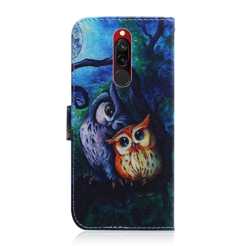 Flipové Pouzdro Xiaomi Redmi 8 Malování Sov