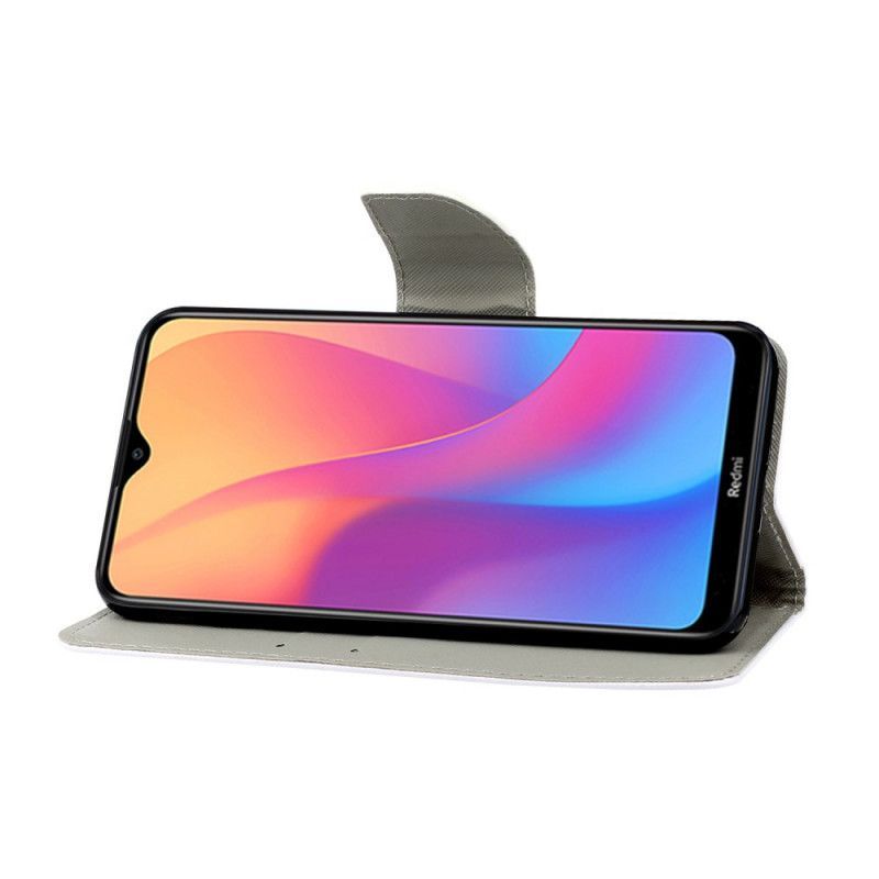 Flipové Pouzdro Xiaomi Redmi 9a Kočka Nedotýkej Se Mě Popruhem