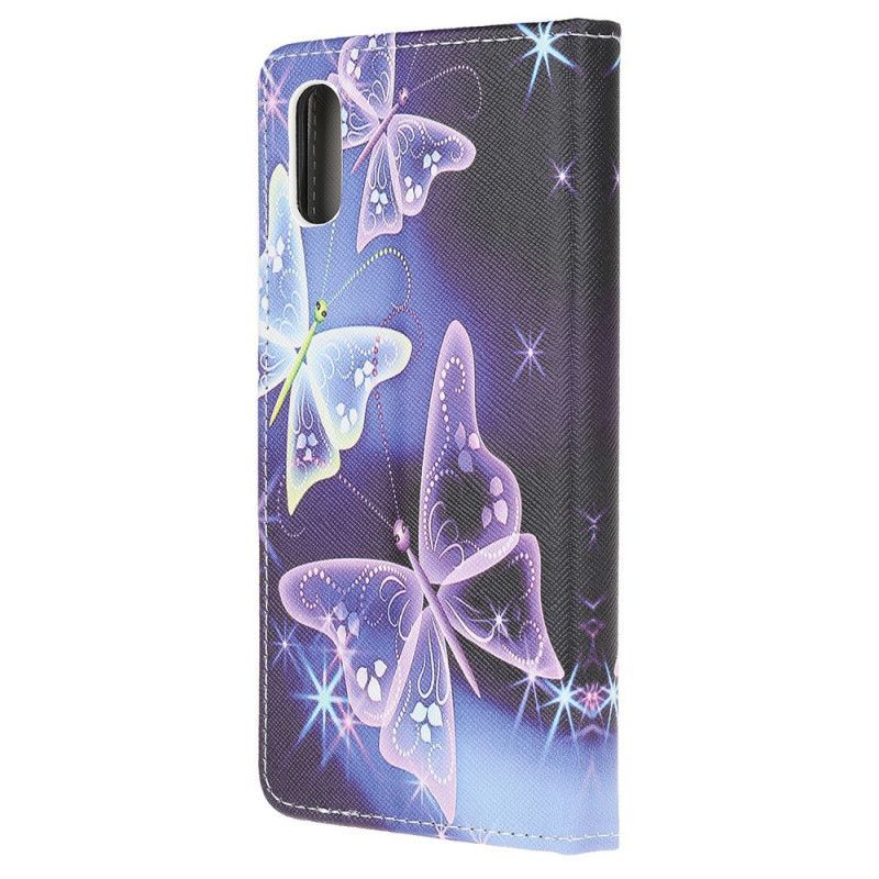 Flipové Pouzdro Xiaomi Redmi 9a Neonoví Motýli