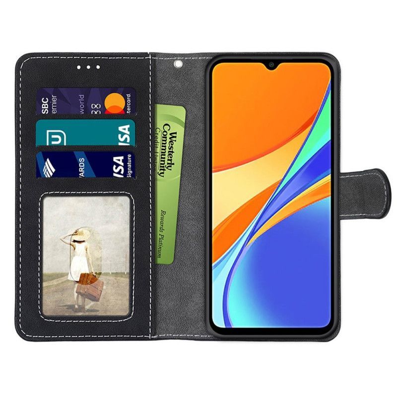 Flipové Pouzdro Xiaomi Redmi 9c Imitace Kůže Vintage Nové Barvy