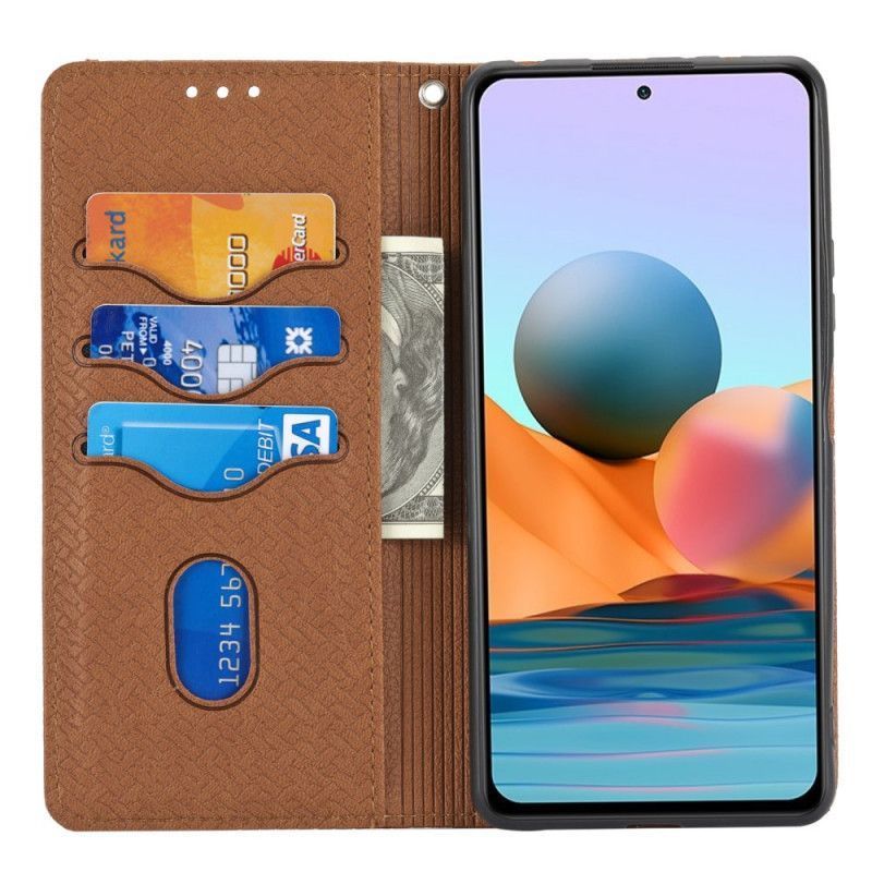 Flipové Pouzdro Xiaomi Redmi Note 11 / Poco M4 Pro 5g Styl Tkaného Koženého Řemínku