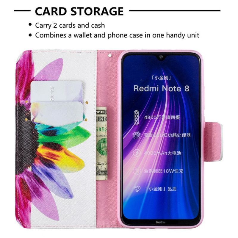 Flipové Pouzdro Xiaomi Redmi Note 8 Akvarelová Květina