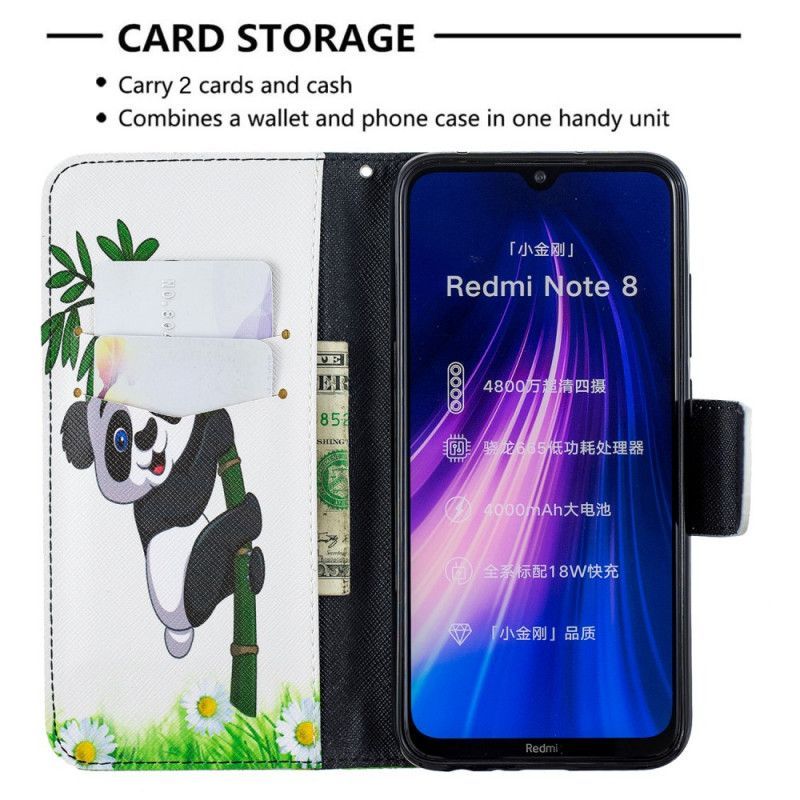 Flipové Pouzdro Xiaomi Redmi Note 8 Panda Na Bambusu